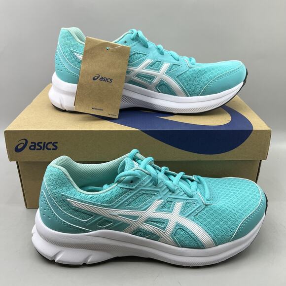 ASICS Jolt 3 GS Running Shoes Youth Size 6 Mint Green White Comfort Sneakers NEW - Picture 1 of 9
